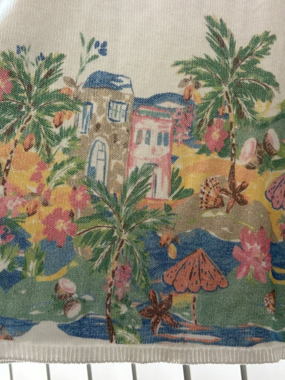 Women's Appleseeds Tropical Border-Print Summer Sweater Size XL Like New - Picture 5 of 10